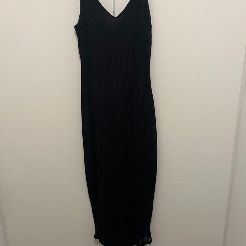 Black Midi Ribbed dress